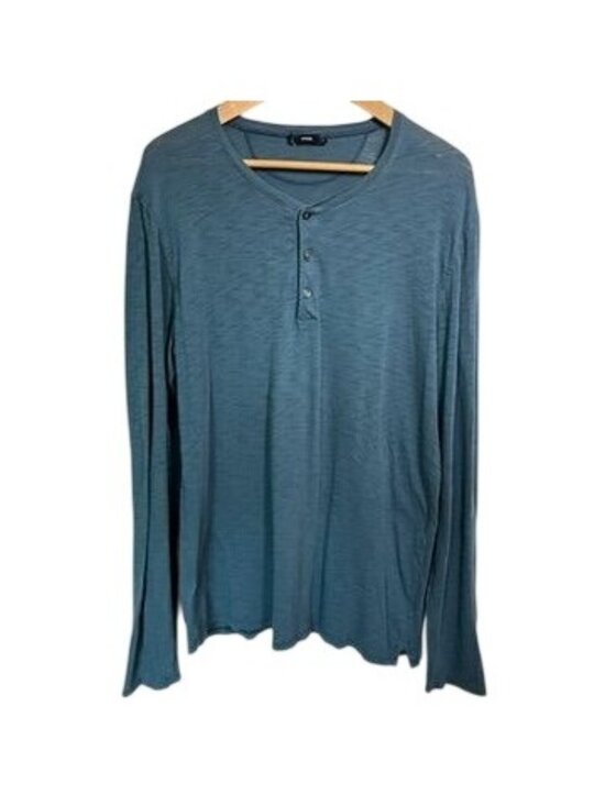 Vince Other - Vince Shirt Mens L Forest Green Long Sleeve Henley 100% Cotton Slub Knit Preppy